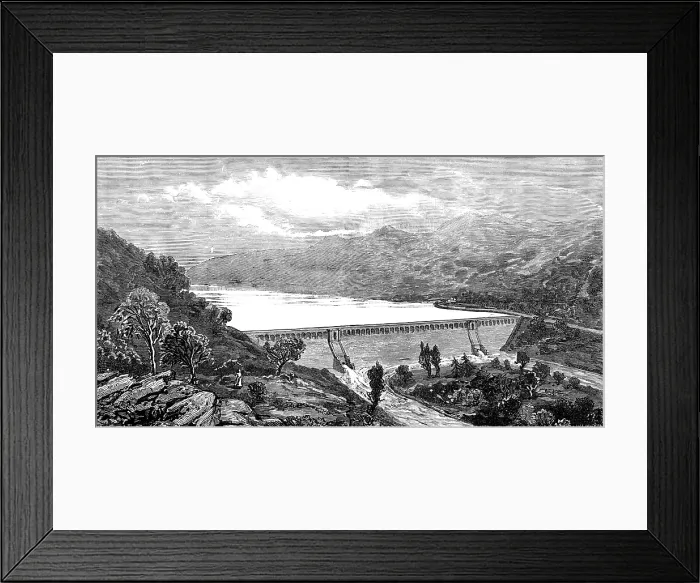 Framed Print : The Vyrnwy new waterworks for Liverpool, 1881. Creator: W. I. Mosses Framed Print : The Vyrnwy new waterworks for Liverpool, 1881. Creator: W. I. Mosses