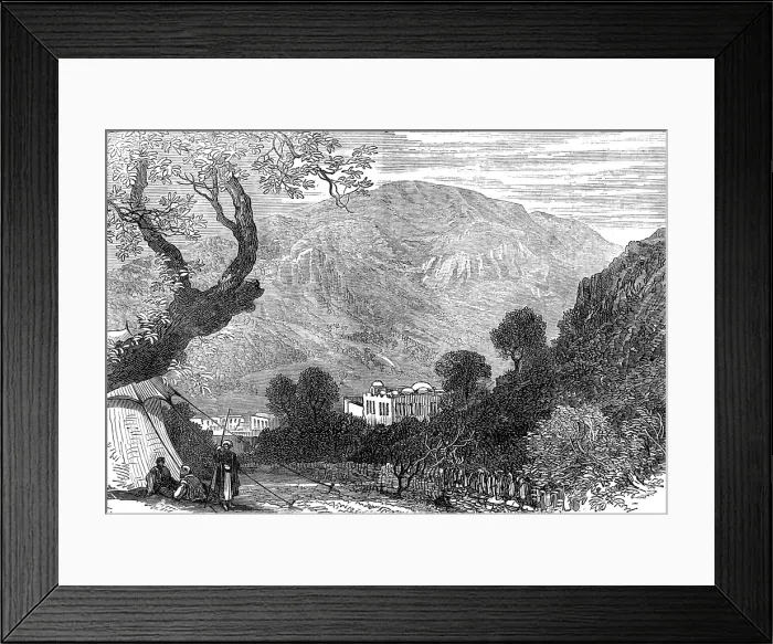 Framed Print : Sketches from Palestine: Mount Ebal and Shechem (Nablous), 1874. Creator: Unknown Framed Print : Sketches from Palestine: Mount Ebal and Shechem (Nablous), 1874. Creator: Unknown