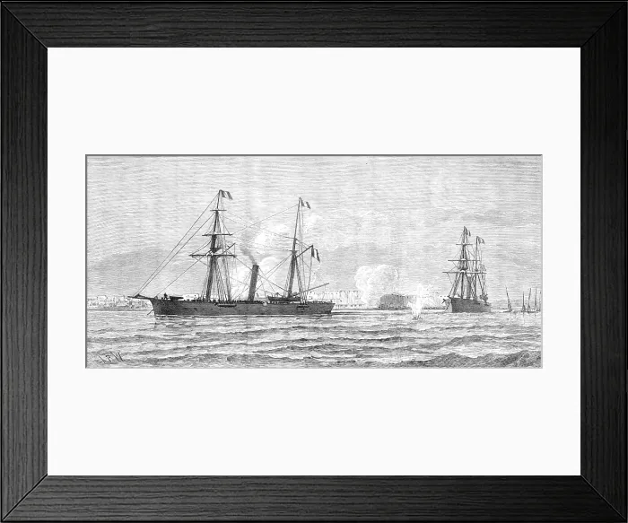 Framed Print : The French in Tunis: bombardment of Sfax by the French gun-boats, 1881. Creator: Unknown Framed Print : The French in Tunis: bombardment of Sfax by the French gun-boats, 1881. Creator: Unknown