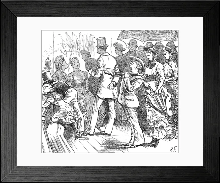Framed Print : Sketches at the Ryde Regatta: The Grand Stand, 1881. Creator: Joseph Swain Framed Print : Sketches at the Ryde Regatta: The Grand Stand, 1881. Creator: Joseph Swain
