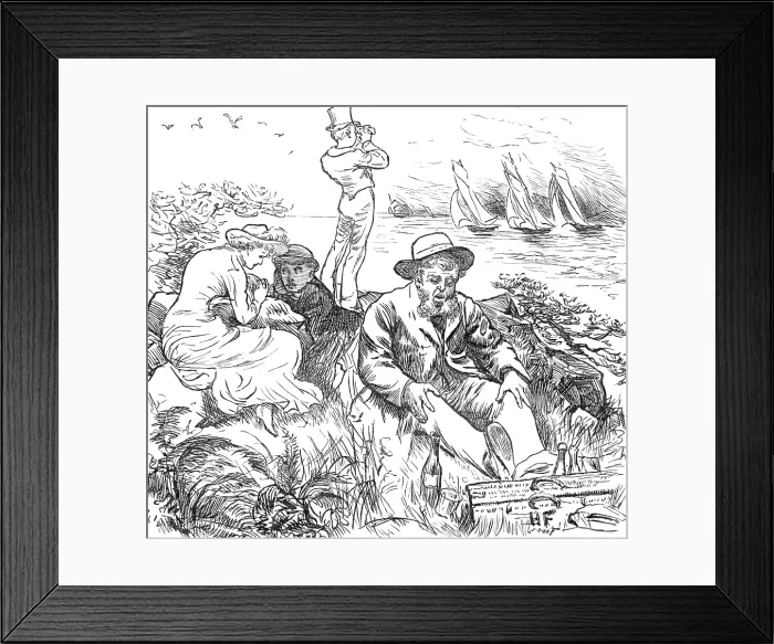 Framed Print : Sketches at the Ryde Regatta: Far from the Madding Crowd, 1881. Creator: Joseph Swain Framed Print : Sketches at the Ryde Regatta: Far from the Madding Crowd, 1881. Creator: Joseph Swain