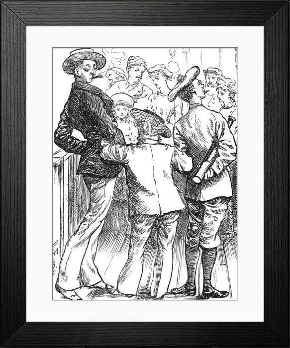 Framed Print : Sketches at the Ryde Regatta: Doing the Pier, 1881. Creator: Joseph Swain Framed Print : Sketches at the Ryde Regatta: Doing the Pier, 1881. Creator: Joseph Swain