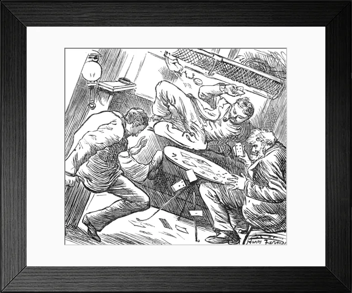 Framed Print : Sketches at the Ryde Regatta: Playing Under Difficulties, 1881. Creator: Joseph Swain Framed Print : Sketches at the Ryde Regatta: Playing Under Difficulties, 1881. Creator: Joseph Swain