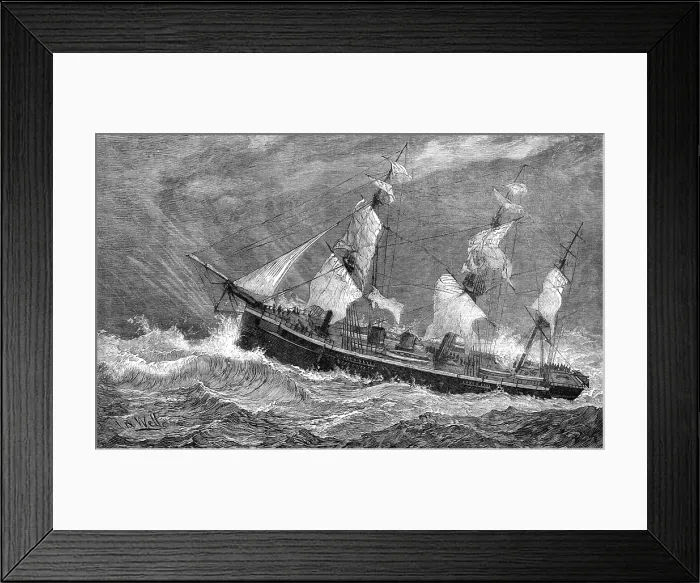 Framed Print : The Cruise of the Prince of Wales's sons: H.M.S. Bacchante in a squall, 1881. Creator: Unknown. The Cruise of the Prince of Wales's sons: H.M.S. Bacchante in a squall, 1881