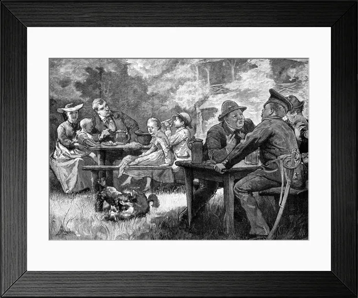 Framed Print : In the English Garden at Munich, 1881. Creator: Eugene Froment Framed Print : In the English Garden at Munich, 1881. Creator: Eugene Froment