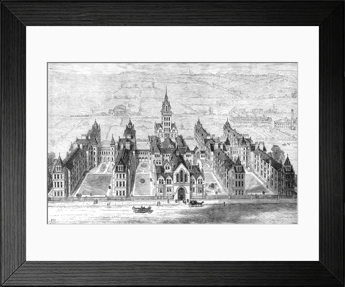 Framed Print : The Marylebone Infirmary, Notting-Hill, opened by the Prince and Princess of Wales, 1881. Creator: Crane Framed Print : The Marylebone Infirmary, Notting-Hill, opened by the Prince and Princess of Wales, 1881. Creator: Crane