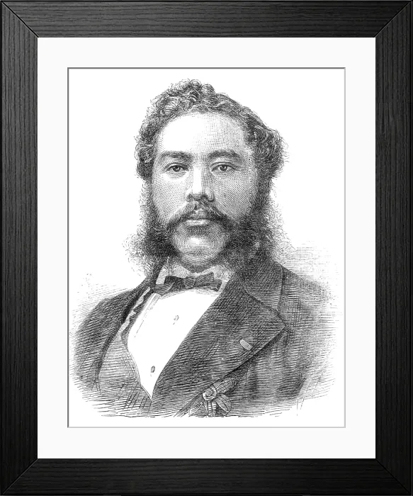 Framed Print : Kalakaua I. King of the Sandwich Islands (Hawaii), 1881. Creator: Unknown Framed Print : Kalakaua I. King of the Sandwich Islands (Hawaii), 1881. Creator: Unknown