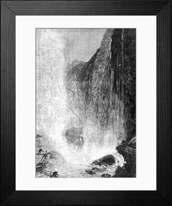 Framed Print : Picturesque America: Cave of the Winds, Niagara Falls, 1881. Creator: Unknown Framed Print : Picturesque America: Cave of the Winds, Niagara Falls, 1881. Creator: Unknown