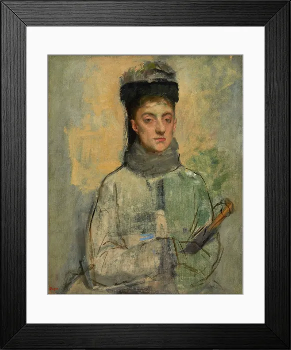 Framed Print : Woman with an Umbrella (Berthe Jeantaud), c1876. Creator: Degas, Edgar (1834-1917) Framed Print : Woman with an Umbrella (Berthe Jeantaud), c1876. Creator: Degas, Edgar (1834-1917)
