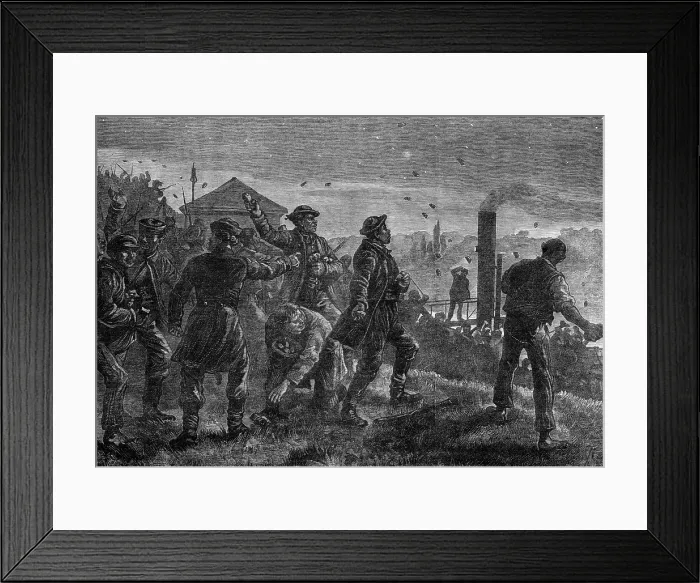 Framed Print : Assault on German students by Slavs at Kuchelbad, near Prague, 1881. Creator: Unknown Framed Print : Assault on German students by Slavs at Kuchelbad, near Prague, 1881. Creator: Unknown