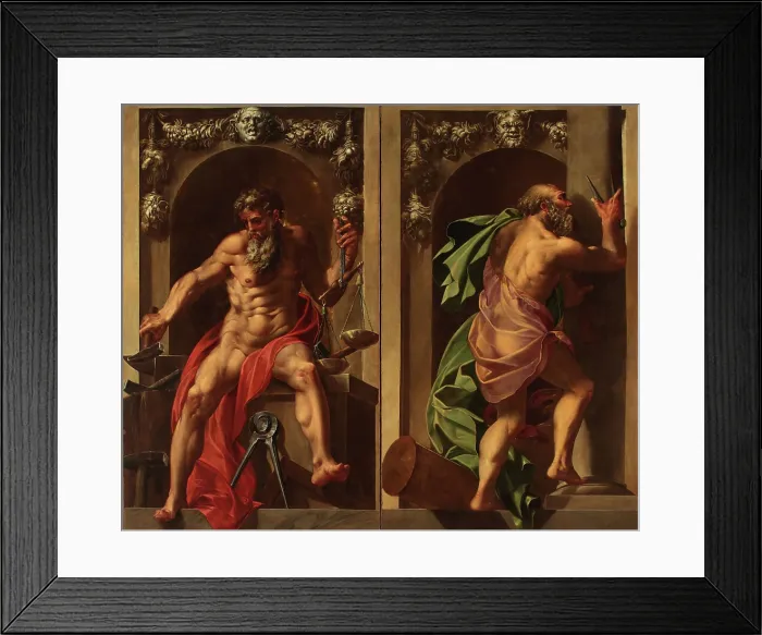 Framed Print : Pythagoras and Euclid, 1545. Creator: Mazzola Bedoli, Girolamo (c. 1500-1569) Framed Print : Pythagoras and Euclid, 1545. Creator: Mazzola Bedoli, Girolamo (c. 1500-1569)
