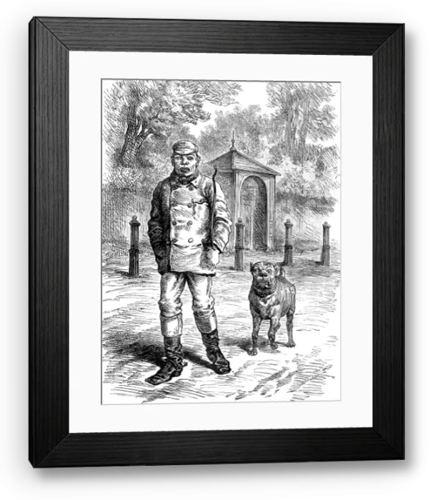 Framed Print : Odd Sketches at the Zoological Gardens: Like Master Like Man, 1881. Creator: Unknown Framed Print : Odd Sketches at the Zoological Gardens: Like Master Like Man, 1881. Creator: Unknown