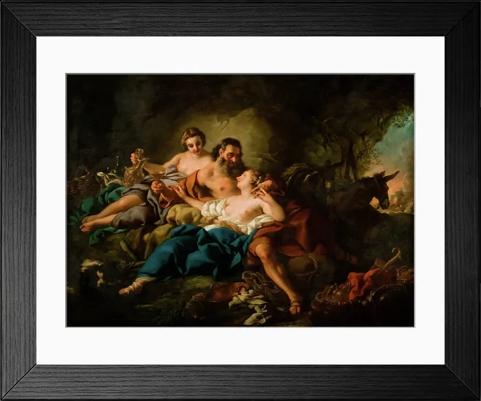 Framed Print : Lot and his Daughters, 1742. Creator: Troy, Jean-Francois de (1679-1752) Framed Print : Lot and his Daughters, 1742. Creator: Troy, Jean-Francois de (1679-1752)
