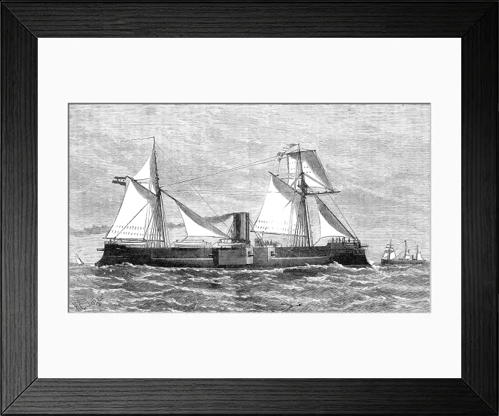 Framed Print : The Almirante Brown, double-screw ram, for the Argentine government, 1881. Creator: Unknown Framed Print : The Almirante Brown, double-screw ram, for the Argentine government, 1881. Creator: Unknown