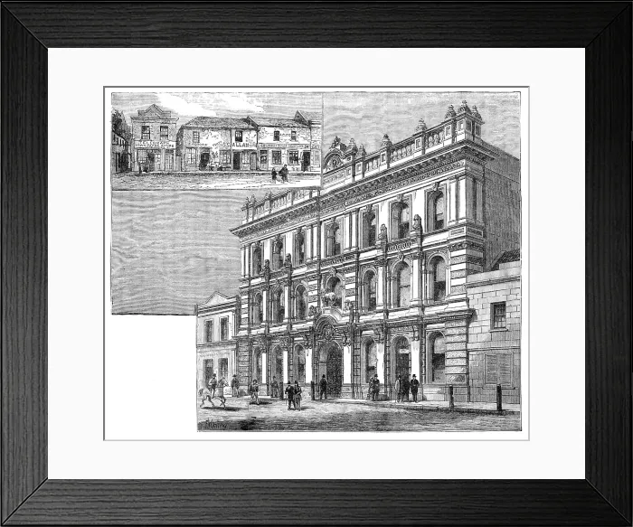 Framed Print : Street improvements at Port Elizabeth, South Africa: the old and the new, 1881. Creator: Unknown Framed Print : Street improvements at Port Elizabeth, South Africa: the old and the new, 1881. Creator: Unknown