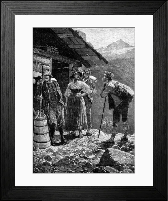Framed Print : The Tourist in Switzerland, 1881. Creator: Unknown Framed Print : The Tourist in Switzerland, 1881. Creator: Unknown