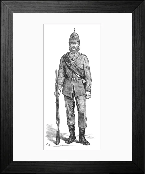 Framed Print : The Scottish Volunteers: sergeant of the Border Rifles (Full Dress), 1881. Creator: Unknown Framed Print : The Scottish Volunteers: sergeant of the Border Rifles (Full Dress), 1881. Creator: Unknown