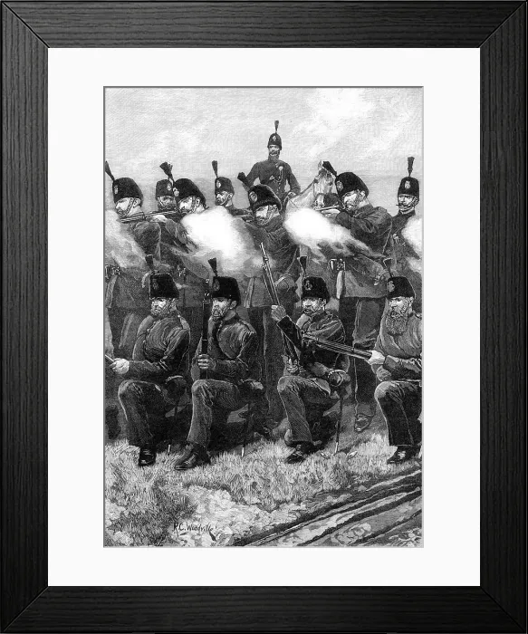Framed Print : The Scottish Volunteers: a company of the Queen's Edinburgh Rifle Volunteer Brigade, 1881. Creator: Unknown. The Scottish Volunteers: a company of the Queen's Edinburgh Rifle Volunteer Brigade, 1881. Creator: Unknown Framed Print : The Scottish Volunteers: a company of the Queen's Edinburgh Rifle Volunteer Brigade, 1881. Creator: Unknown. The Scottish Volunteers: a company of the Queen's Edinburgh Rifle Volunteer Brigade, 1881. Creator: Unknown