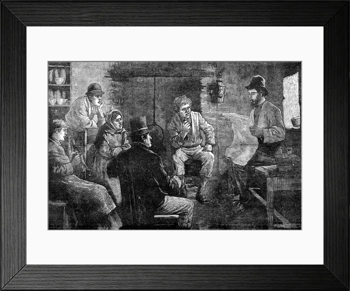 Framed Print : Discussing the new Irish Land Act, 1881. Creator: Unknown Framed Print : Discussing the new Irish Land Act, 1881. Creator: Unknown