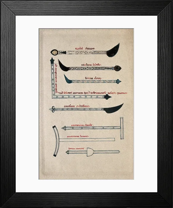 Framed Print : Surgical instruments, mainly cautery irons. Creator: Unknown Framed Print : Surgical instruments, mainly cautery irons. Creator: Unknown