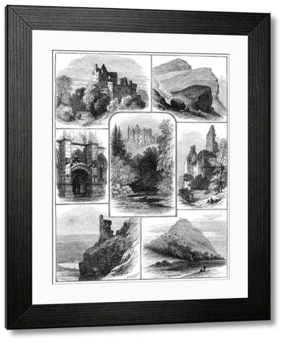 Framed Print : Sketches in the vicinity of Edinburgh, 1881. Creator: John Greenaway Framed Print : Sketches in the vicinity of Edinburgh, 1881. Creator: John Greenaway
