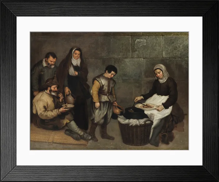 Framed Print : The Soup Kitchen, c.1630. Creator: Puga, Antonio de (1602-1648) Framed Print : The Soup Kitchen, c.1630. Creator: Puga, Antonio de (1602-1648)