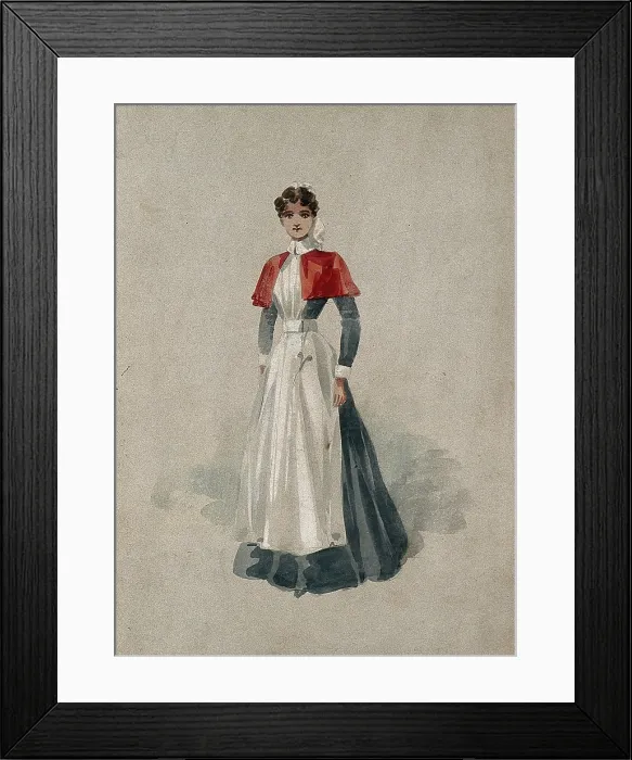 Framed Print : An English hospital nurse in full uniform. Creator: Unknown Framed Print : An English hospital nurse in full uniform. Creator: Unknown