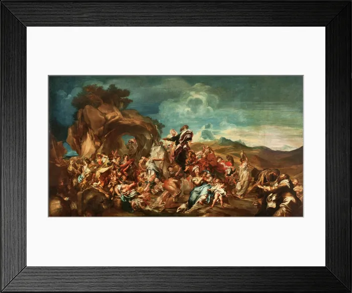 Framed Print : Moses striking the Rock, End of 17th-Early 18th century. Creator: De Ferrari, Gregorio (1647-1726) Framed Print : Moses striking the Rock, End of 17th-Early 18th century. Creator: De Ferrari, Gregorio (1647-1726)