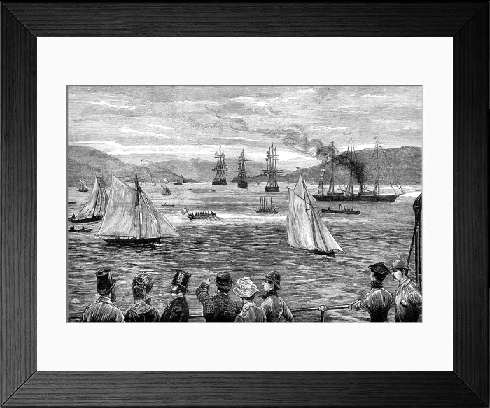 Framed Print : The Duke of Edinburgh's visit to the Clyde training-ship Cumberland, 1881. Creator: Unknown. The Duke of Edinburgh's visit to the Clyde training-ship Cumberland, 1881. Creator: Unknown Framed Print : The Duke of Edinburgh's visit to the Clyde training-ship Cumberland, 1881. Creator: Unknown. The Duke of Edinburgh's visit to the Clyde training-ship Cumberland, 1881. Creator: Unknown