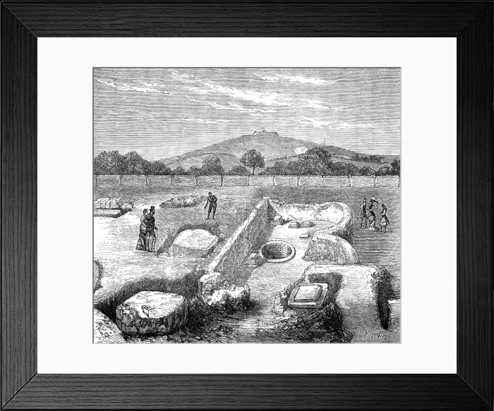 Framed Print : Recent excavations at the Roman Villa, Brading, Isle of Wight: The Well-House, 1881. Creator: Unknown Framed Print : Recent excavations at the Roman Villa, Brading, Isle of Wight: The Well-House, 1881. Creator: Unknown