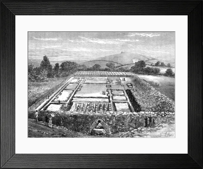 Framed Print : Excavations at the Roman Villa, Brading, Isle of Wight: Well-House, Hypocaust, and Basilica, 1881. Creator: Unknown Framed Print : Excavations at the Roman Villa, Brading, Isle of Wight: Well-House, Hypocaust, and Basilica, 1881. Creator: Unknown