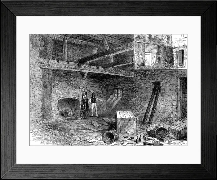Framed Print : The Bocarda, or Old Prison at Oxford, where Cranmer, Latimer, and Ridley were confined, 1881. Creator: Unknown Framed Print : The Bocarda, or Old Prison at Oxford, where Cranmer, Latimer, and Ridley were confined, 1881. Creator: Unknown