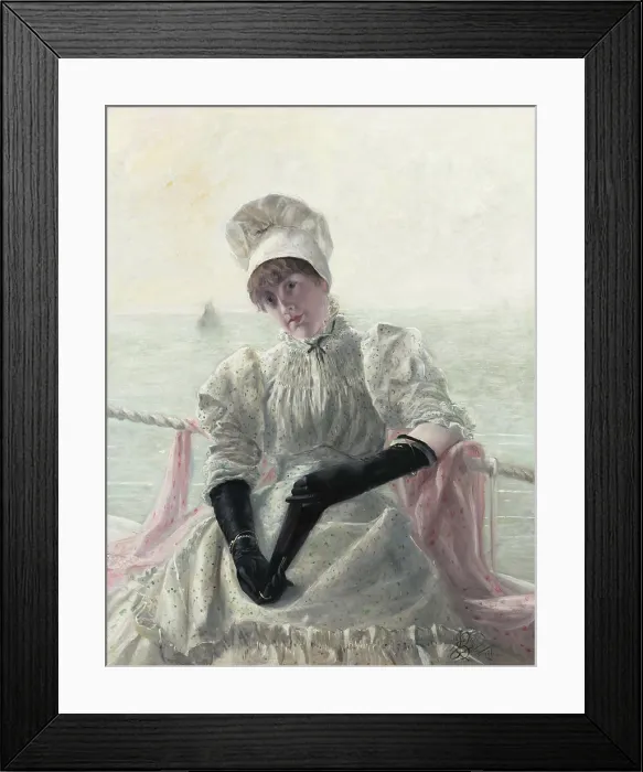 Framed Print : Woman Aboard a Yacht, 1881. Creator: Blanche, Jacques-Emile (1861-1942) Framed Print : Woman Aboard a Yacht, 1881. Creator: Blanche, Jacques-Emile (1861-1942)