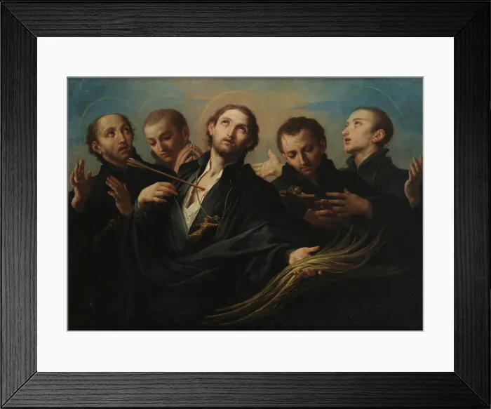 Framed Print : The Five Jesuit Martyrs of Cuncolim, ca. 1695. Creator: Conca, Sebastiano (1680-1764) Framed Print : The Five Jesuit Martyrs of Cuncolim, ca. 1695. Creator: Conca, Sebastiano (1680-1764)