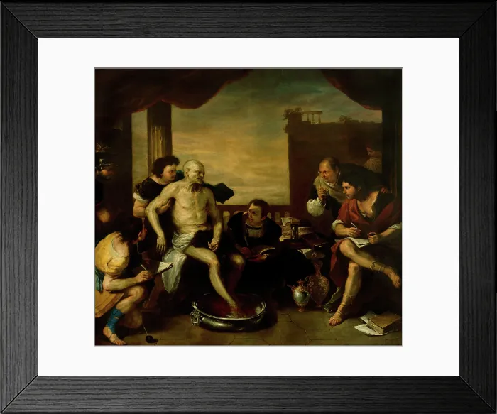 Framed Print : The death of Seneca, c1660. Creator: Giordano, Luca (1632-1705) Framed Print : The death of Seneca, c1660. Creator: Giordano, Luca (1632-1705)