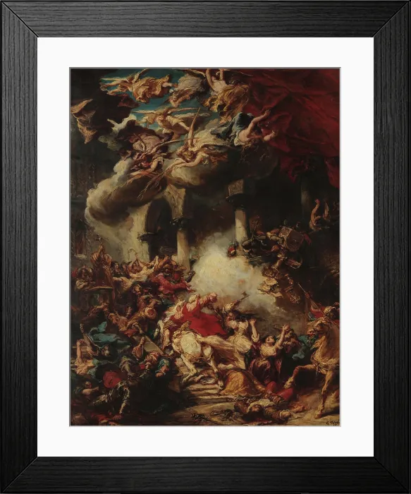 Framed Print : Moors Assaulting a Church, 1858. Creator: Isabey, Louis Gabriel Eugene (1803-1886) Framed Print : Moors Assaulting a Church, 1858. Creator: Isabey, Louis Gabriel Eugene (1803-1886)