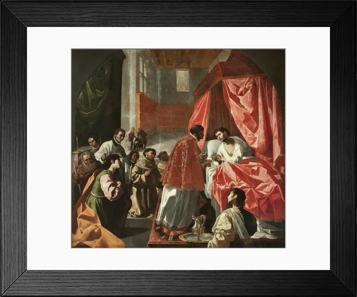 Framed Print : Viaticum of Saint Bonaventure, Second Half of the 17th century. Creator: Zurbaran, Francisco, de (1598-1664) Framed Print : Viaticum of Saint Bonaventure, Second Half of the 17th century. Creator: Zurbaran, Francisco, de (1598-1664)