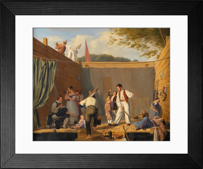 Framed Print : Group of Tightrope Walkers just before a Performance, 1840-1841. Creator: Friedlaender, Julius (1810-1861) Framed Print : Group of Tightrope Walkers just before a Performance, 1840-1841. Creator: Friedlaender, Julius (1810-1861)