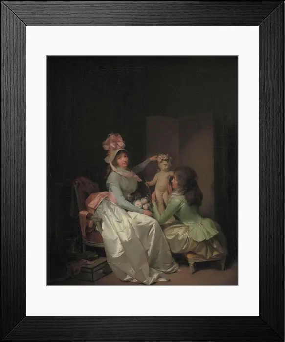 Framed Print : Garlanding the Statuette of Cupid, Between 1776 and 1845. Creator: Boilly, Louis-Leopold (1761-1845) Framed Print : Garlanding the Statuette of Cupid, Between 1776 and 1845. Creator: Boilly, Louis-Leopold (1761-1845)