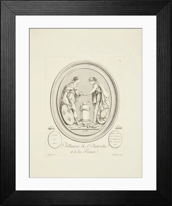 Framed Print : Alliance between Austria and France, 1756. Creator: Boucher, Francois (1703-1770)
