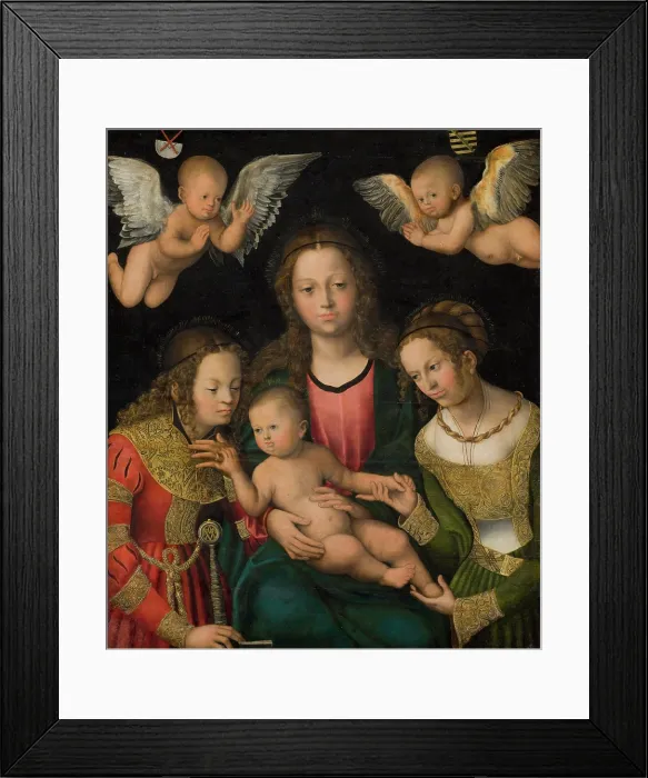 Framed Print : Virgin and Child with the Saints Catherine and Barbara, c1510-1512. Creator: Cranach, Lucas, the Elder (1472-1553) Framed Print : Virgin and Child with the Saints Catherine and Barbara, c1510-1512. Creator: Cranach, Lucas, the Elder (1472-1553)