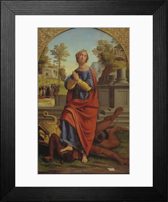 Framed Print : Saint Margaret, 1524. Creator: Ortolano (Benvenuti), Giovanni Battista (c. 1480-1525) Framed Print : Saint Margaret, 1524. Creator: Ortolano (Benvenuti), Giovanni Battista (c. 1480-1525)