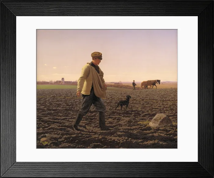 Framed Print : The sower, 1859. Creator: Vermehren, Frederik (1823-1910) Framed Print : The sower, 1859. Creator: Vermehren, Frederik (1823-1910)