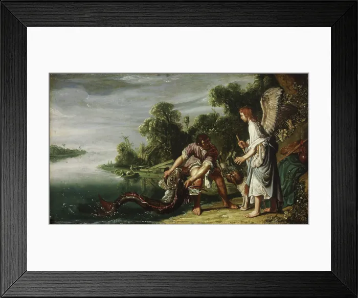 Framed Print : The Angel and Tobias with the Fish, 1610s. Creator: Lastman, Pieter Pietersz. (1583-1633) Framed Print : The Angel and Tobias with the Fish, 1610s. Creator: Lastman, Pieter Pietersz. (1583-1633)