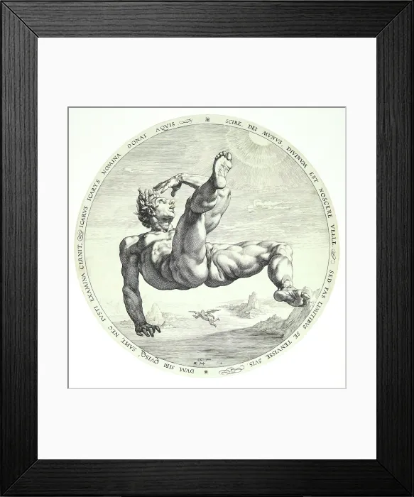 Framed Print : The Four Disgracers: Icarus, 1588. Creator: Goltzius, Hendrick (1558-1617) Framed Print : The Four Disgracers: Icarus, 1588. Creator: Goltzius, Hendrick (1558-1617)