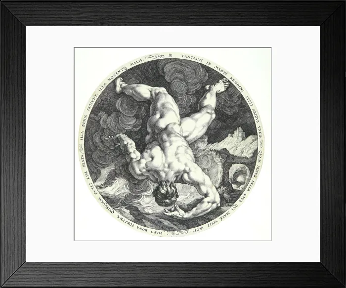 Framed Print : The Four Disgracers: Tantalus, 1588. Creator: Goltzius, Hendrick (1558-1617) Framed Print : The Four Disgracers: Tantalus, 1588. Creator: Goltzius, Hendrick (1558-1617)