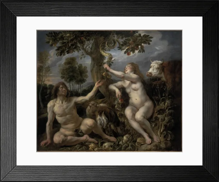 Framed Print : Adam and Eve, c.1630. Creator: Jordaens, Jacob (1593-1678) Framed Print : Adam and Eve, c.1630. Creator: Jordaens, Jacob (1593-1678)