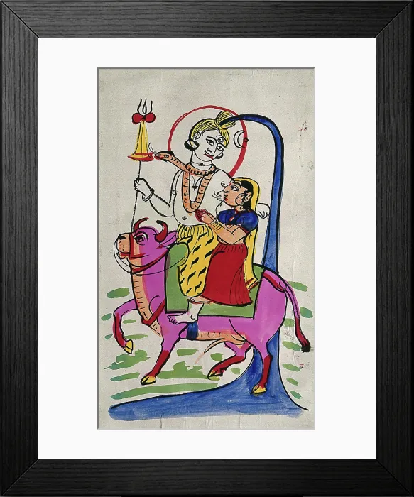 Framed Print : Shiva and Parvati on Nandi bull. Creator: Unknown Framed Print : Shiva and Parvati on Nandi bull. Creator: Unknown