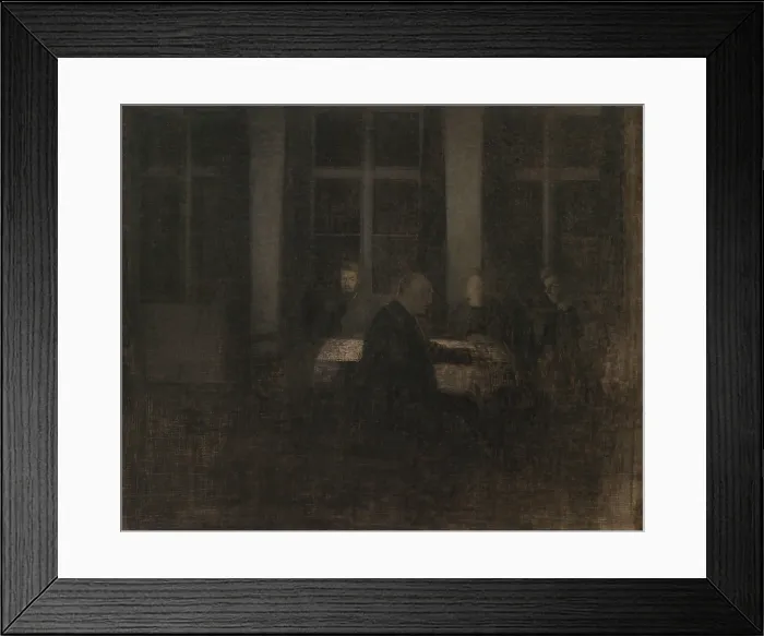 Framed Print : Evening in the living room, 1904. Creator: Hammershoi, Vilhelm (1864-1916)