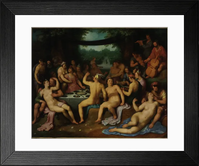Framed Print : The Golden Age (Bacchanal) or The Garden of Love, 1614. Creator: Haarlem, Cornelis Cornelisz. van (1562-1638) Framed Print : The Golden Age (Bacchanal) or The Garden of Love, 1614. Creator: Haarlem, Cornelis Cornelisz. van (1562-1638)